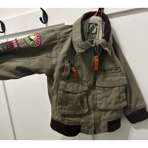 BOYZ Wear by Nannette Troop 26 canvas Jacket‎ 2T campout brown bear fall camping